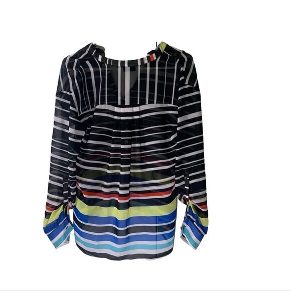 A.n.a. Petite Medium Multicolor Stripe‎ Blouse - Picture 5 of 5